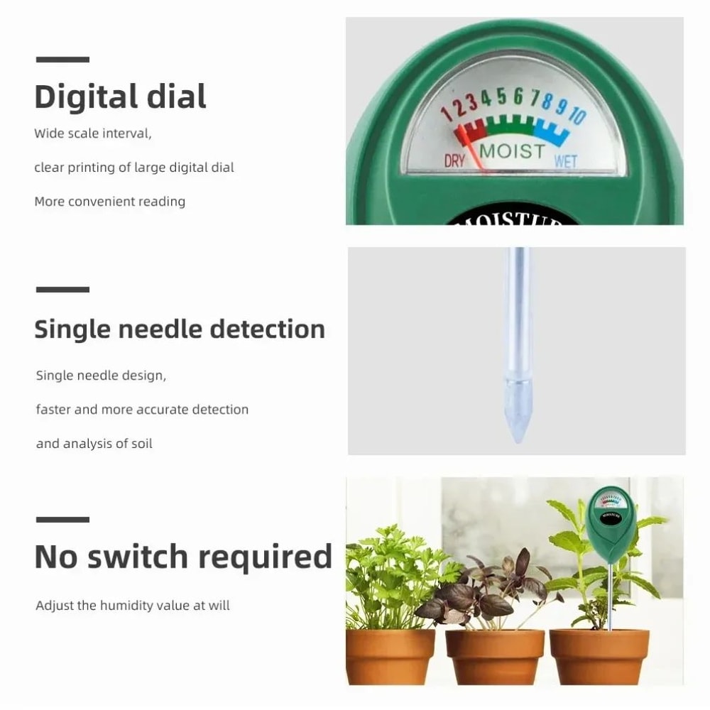 Soil Moisture Meter For Plants IndoorOutdoor Soil Humidity Monitor Hygrometer Watering Tester Tool 4
