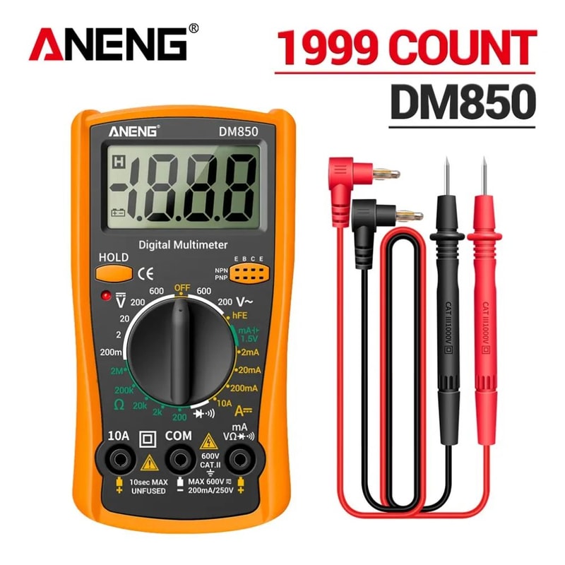 AutoRanging Digital Multimeter 1999 Count ACDC Voltage Tester Ohm Current Ammeter For Home Auto El 3