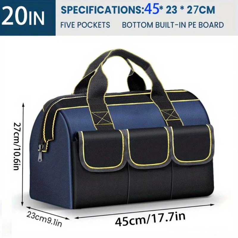 1320in Heavy Duty Tool Bag 1680D Oxford Cloth Waterproof WearResistant High Capacity Electrician W 4