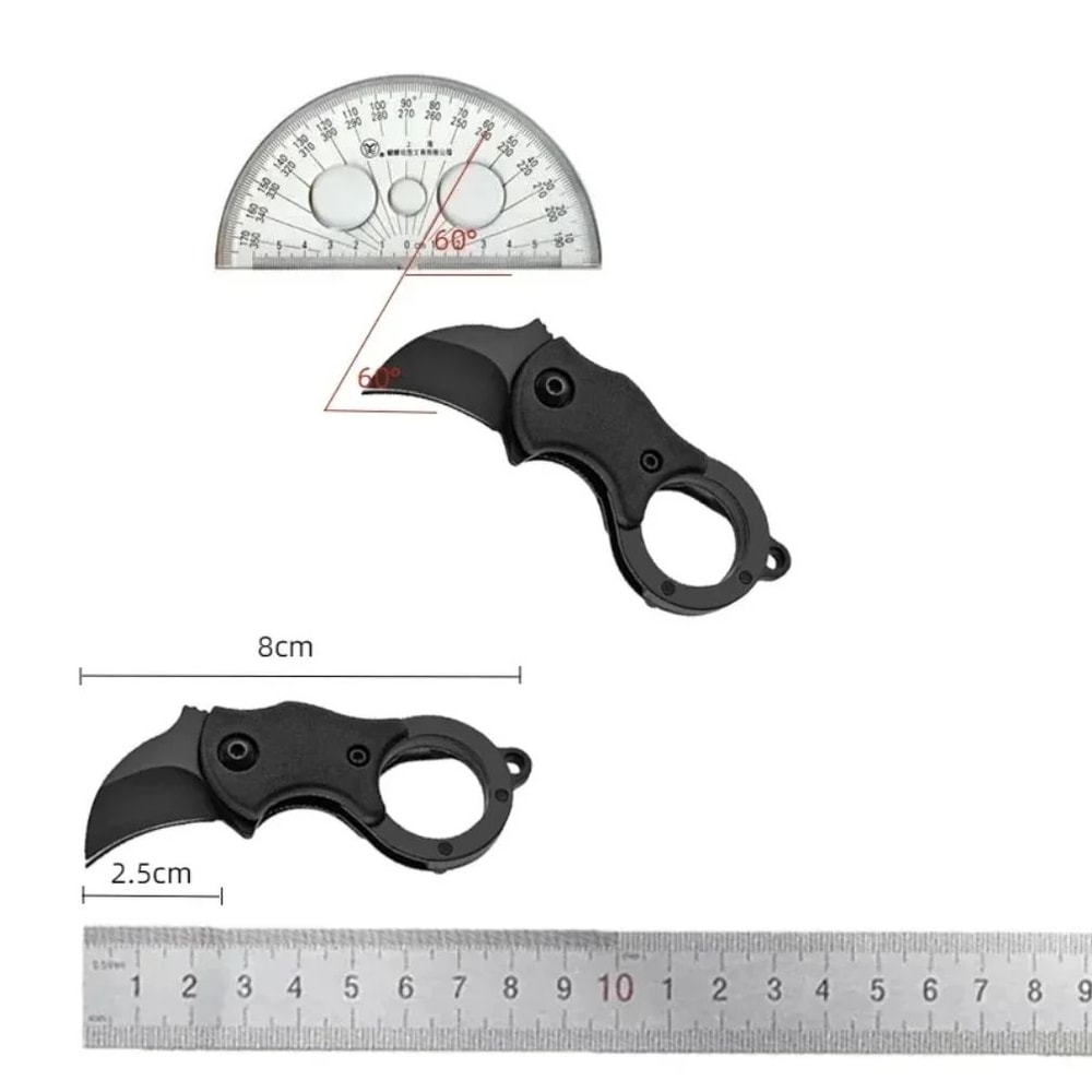 Stainless Steel Mini Keychain Knife Peeler Fixed Blade EDC Tool With Chain For Camping Travel Pack 4