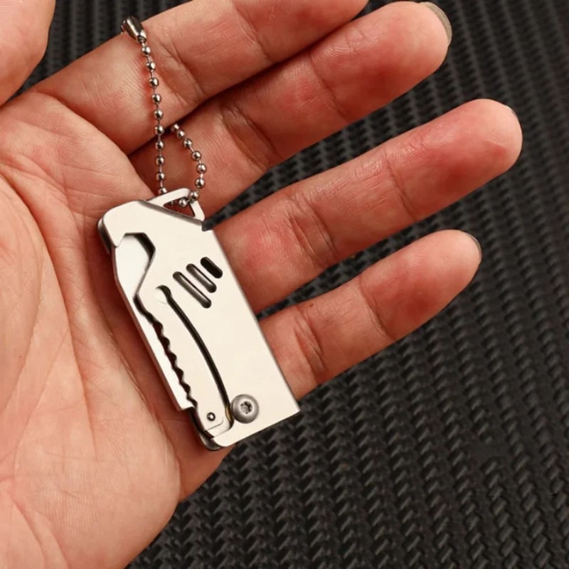 Mini D2 Steel Folding Knife With Bottle Opener Clip Hanger High Hardness EDC Cutting Tool For Campi 2