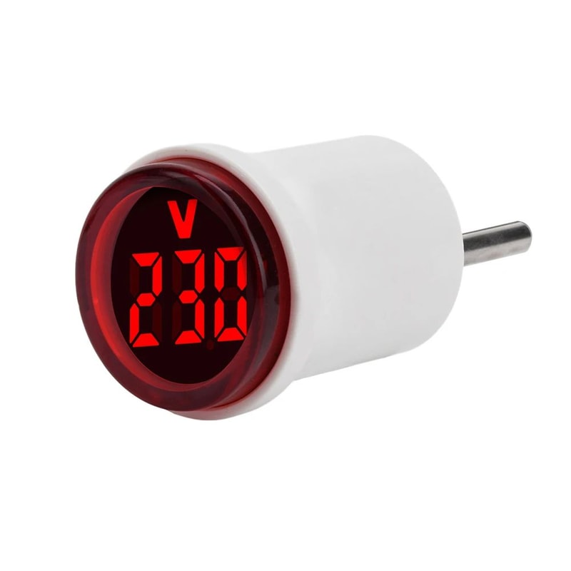 EU Plug LED Digital Voltmeter 50500V 30mm Round Panel Voltage Meter Indicator For Power Line Monito 7