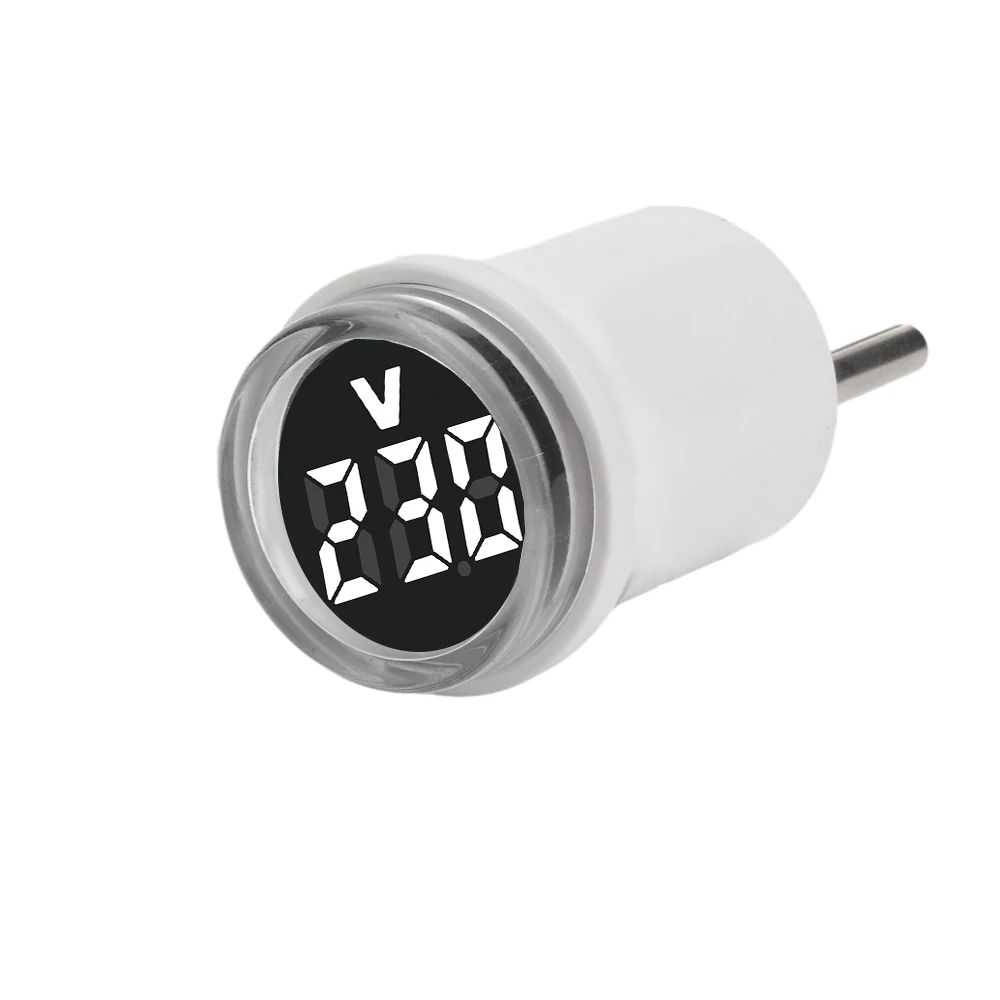 EU Plug LED Digital Voltmeter 50500V 30mm Round Panel Voltage Meter Indicator For Power Line Monito 8