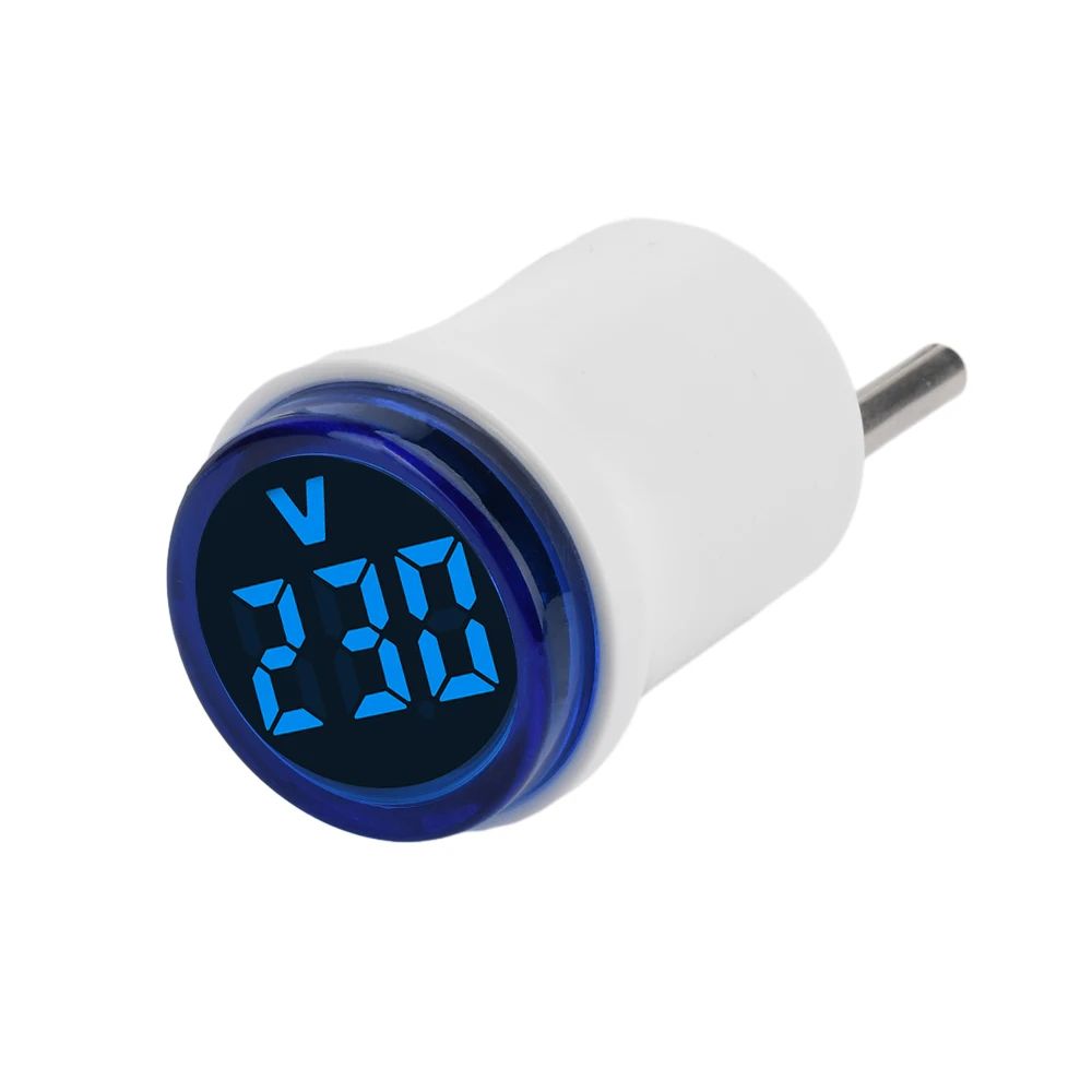 EU Plug LED Digital Voltmeter 50500V 30mm Round Panel Voltage Meter Indicator For Power Line Monito 9