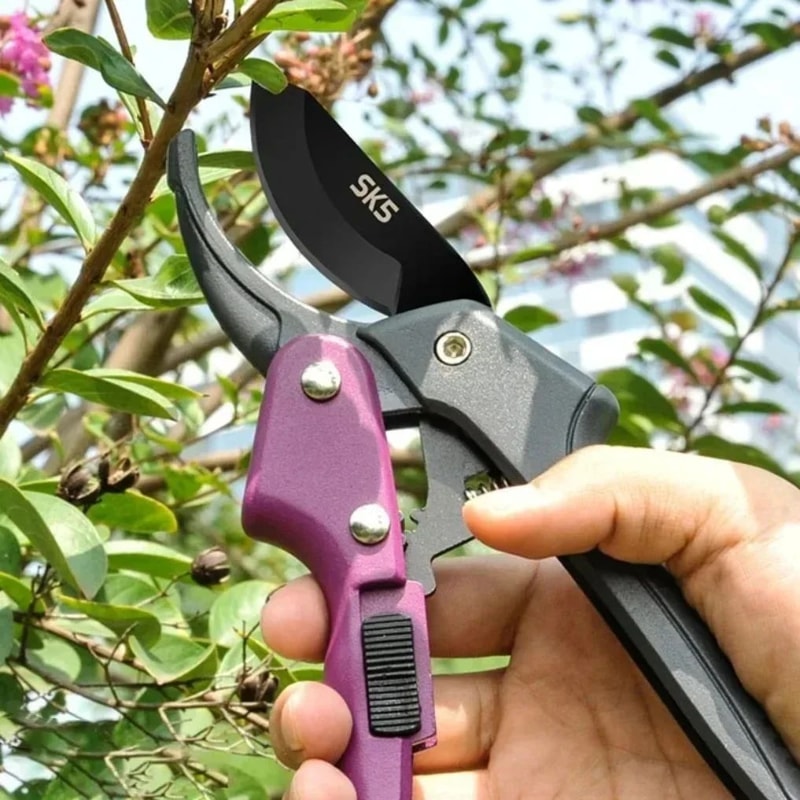 SK5 High Carbon Steel GearDriven Garden Pruning Shears Bypass Tree Trimmers For Effortless Rough B 0