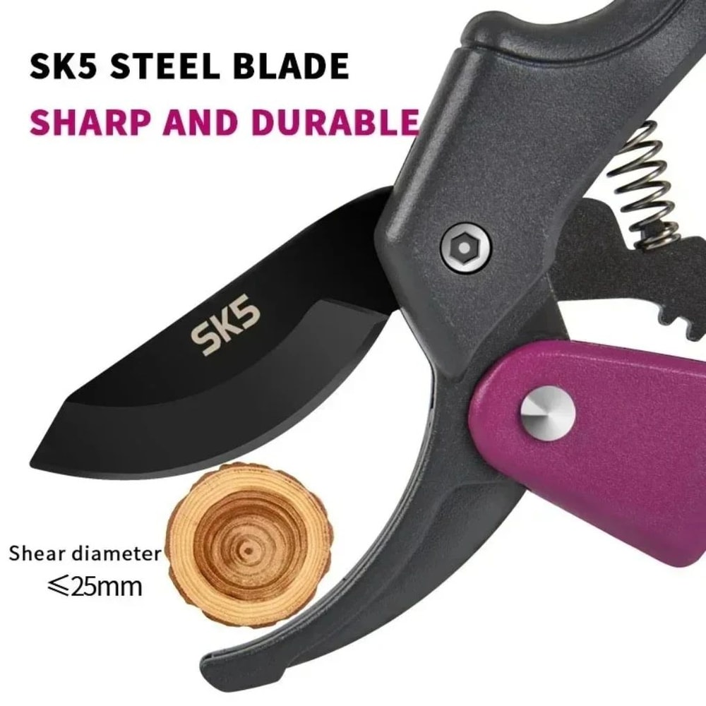 SK5 High Carbon Steel GearDriven Garden Pruning Shears Bypass Tree Trimmers For Effortless Rough B 2