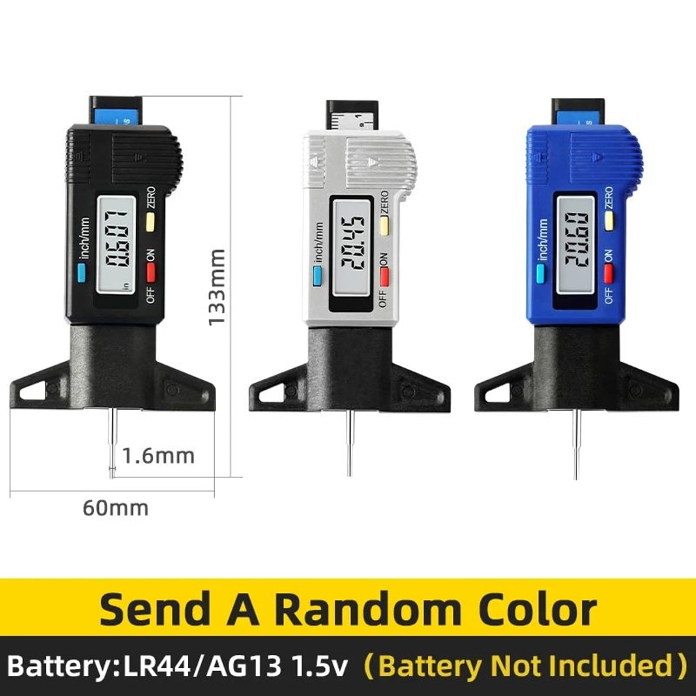 Digital Tire Tread Depth Gauge With LCD Display Car Tyre Wear Meter Depth Caliper Measuring Tool A 6