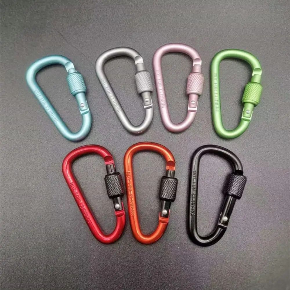 DShape Carabiner Clip MultiColor Safety Buckle Keychain Hook For Camping Hiking Travel Outdoor Ge 1