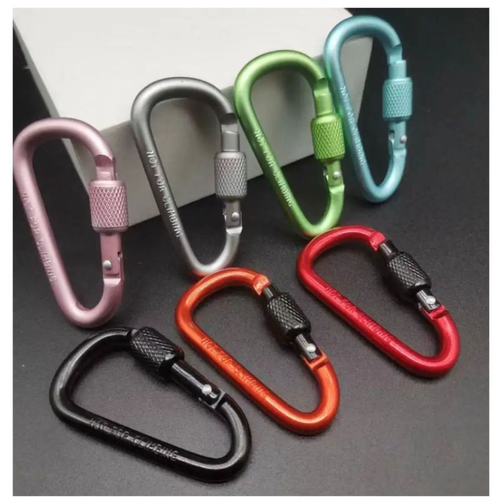 DShape Carabiner Clip MultiColor Safety Buckle Keychain Hook For Camping Hiking Travel Outdoor Ge 2