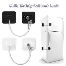 child safety cabinet & drawer lock with key/code | anti-open baby proof strap for doors, fridge & home storage