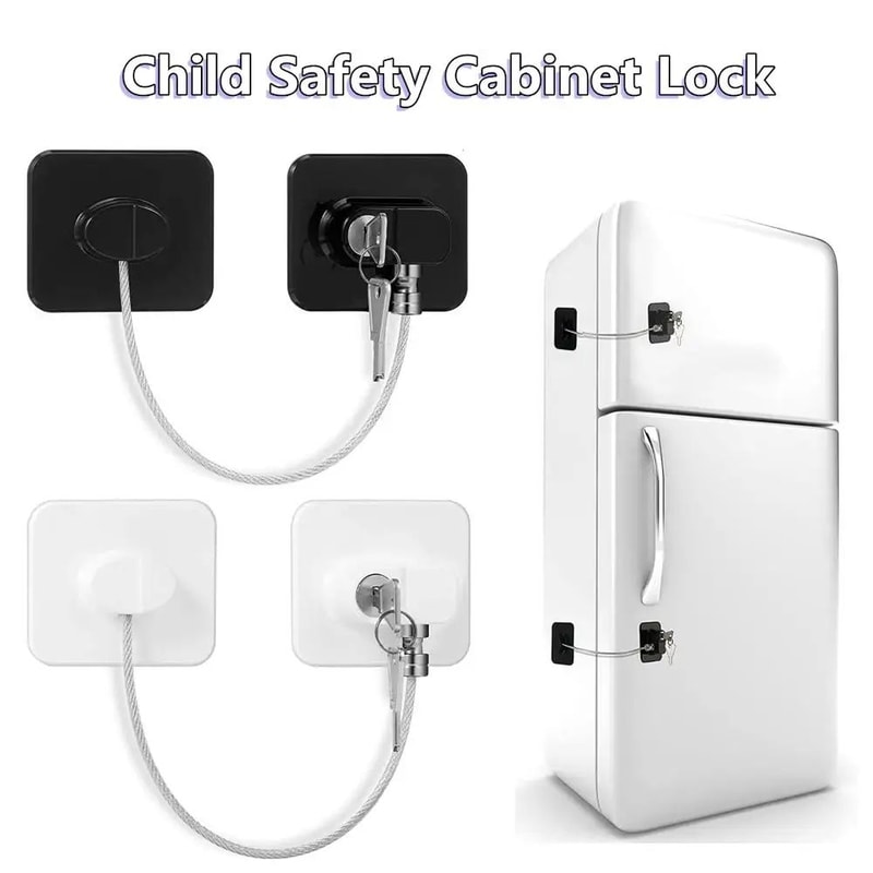 Child Safety Cabinet Drawer Lock With KeyCode AntiOpen Baby Proof Strap For Doors Fridge Home St 0