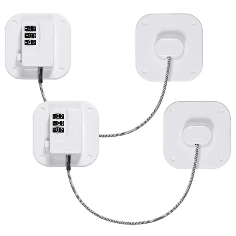 Child Safety Cabinet Drawer Lock With KeyCode AntiOpen Baby Proof Strap For Doors Fridge Home St 2