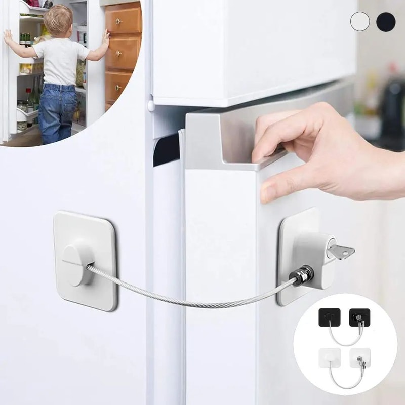 Child Safety Cabinet Drawer Lock With KeyCode AntiOpen Baby Proof Strap For Doors Fridge Home St 3
