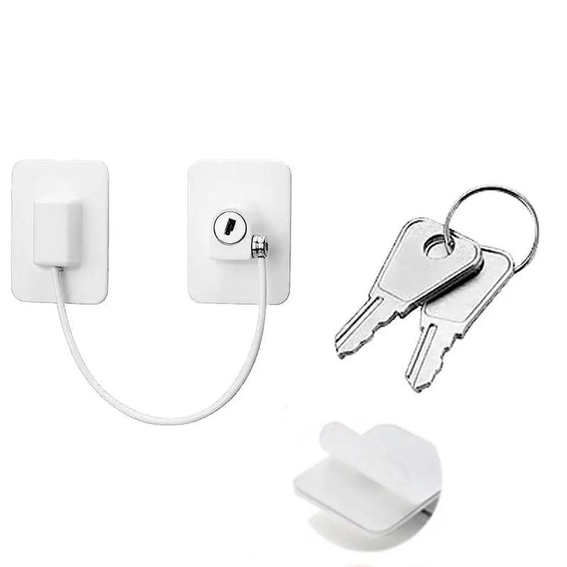 Child Safety Cabinet Drawer Lock With KeyCode AntiOpen Baby Proof Strap For Doors Fridge Home St 9