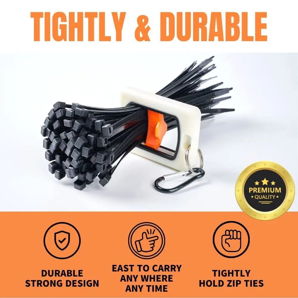 Fluorescent Cable Tie Organizer Holder Portable Square Zip Tie Storage Tool For Cable Management 2