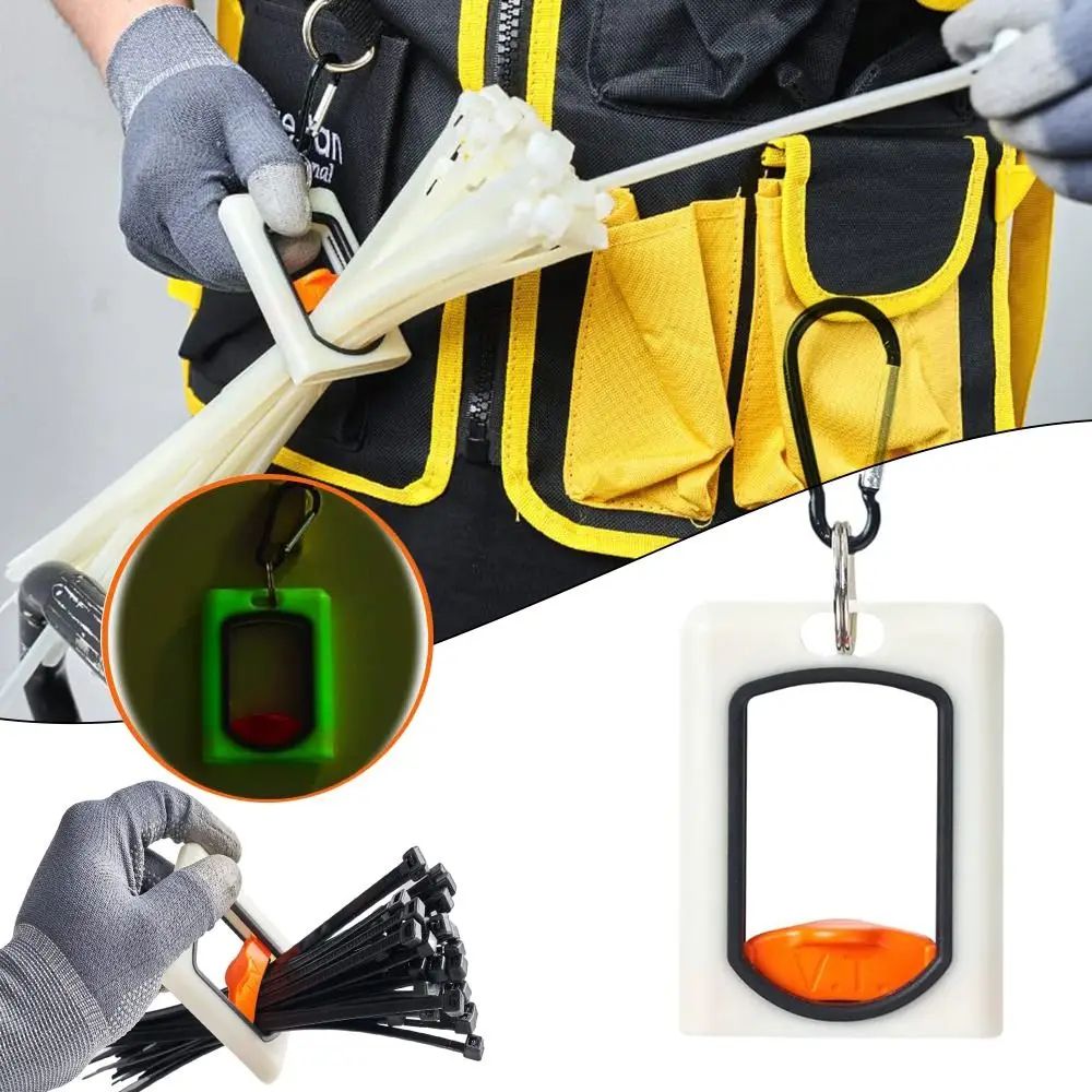 Fluorescent Cable Tie Organizer Holder Portable Square Zip Tie Storage Tool For Cable Management 4