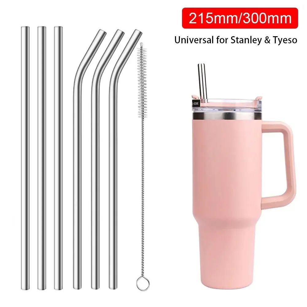 Reusable Stainless Steel Straws 2431in Straight Bent Replacement Straws For Stanley 30oz 40oz Tye 0