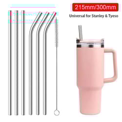 reusable stainless steel straws .24/.31in | straight & bent replacement straws for stanley 30oz 40oz, tyeso cup tumblers