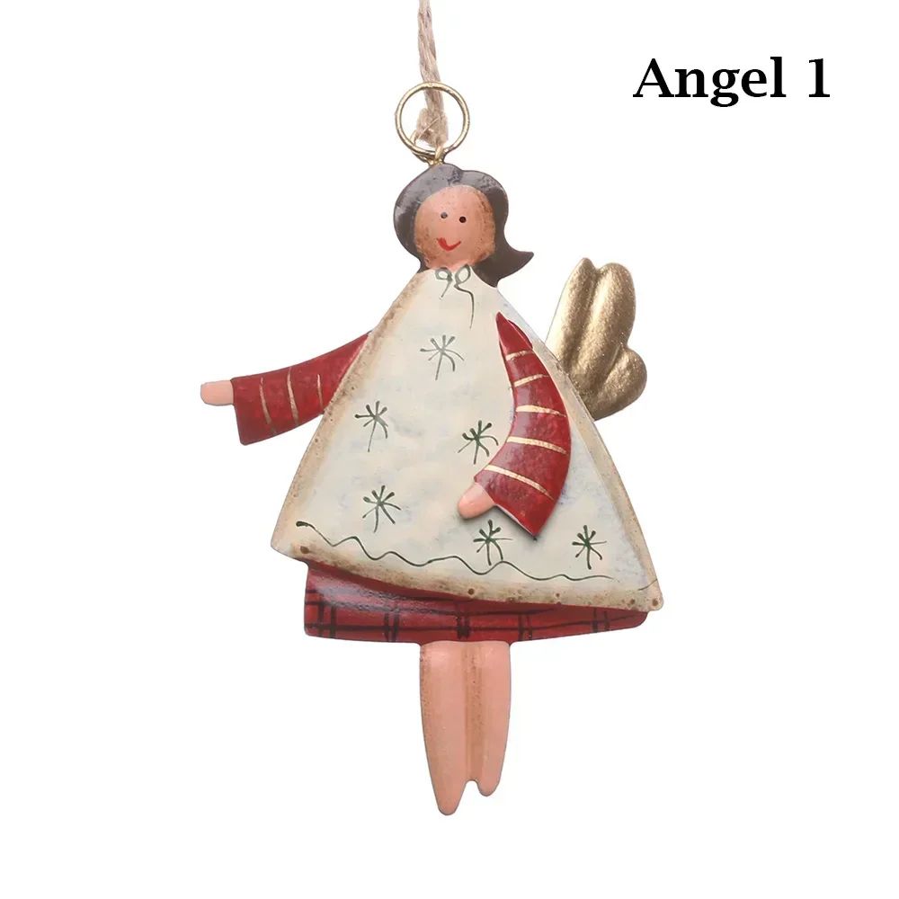 Iron Art Christmas Hanging Ornaments DIY Cartoon Soldier Angel Drops For Tree Party Crafts Holiday 10