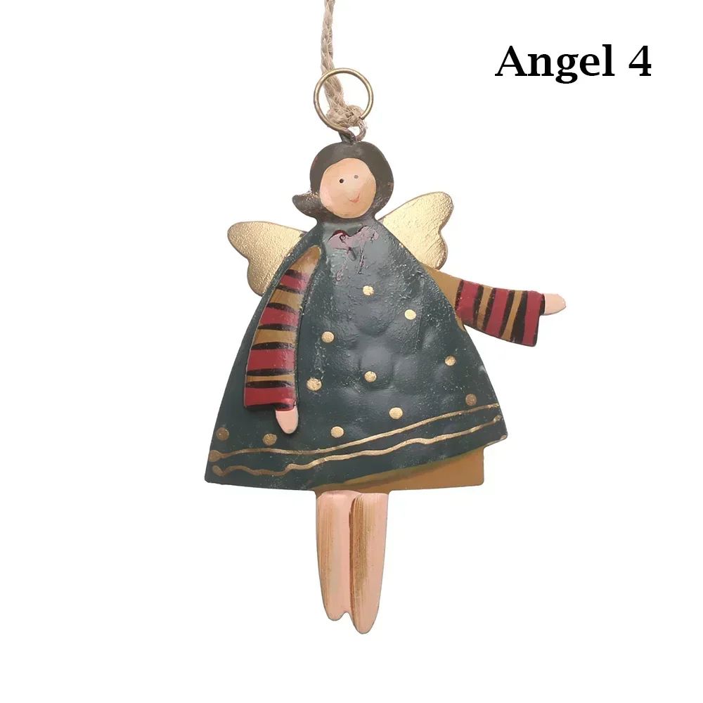 Iron Art Christmas Hanging Ornaments DIY Cartoon Soldier Angel Drops For Tree Party Crafts Holiday 13