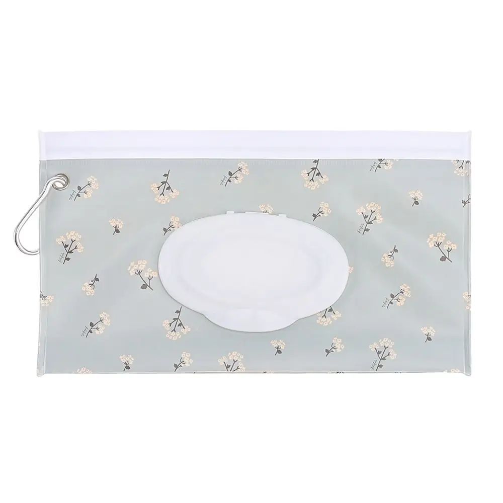 Portable Wet Wipes Pouch With Flip Cover Reusable Baby Wipes Holder Snap Closure Travel Tissue Bag 7