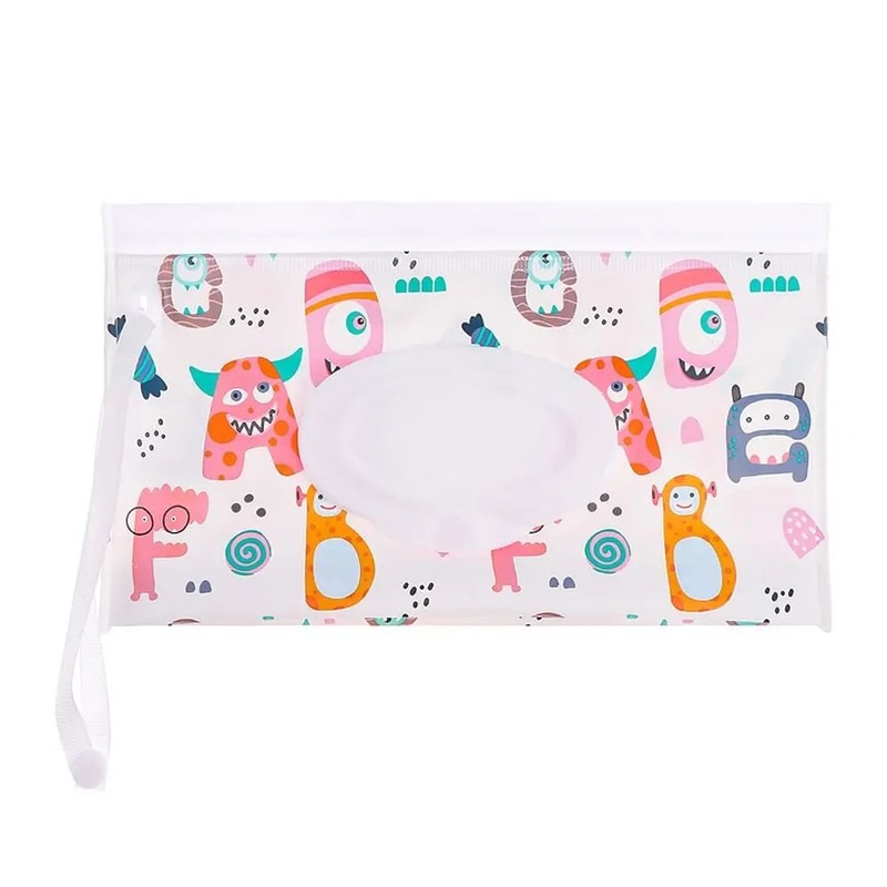 Portable Wet Wipes Pouch With Flip Cover Reusable Baby Wipes Holder Snap Closure Travel Tissue Bag 14