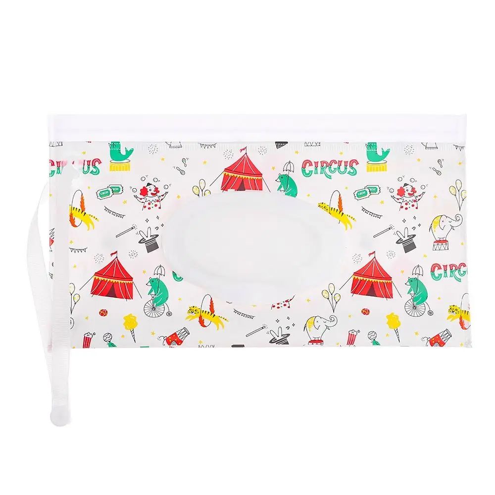 Portable Wet Wipes Pouch With Flip Cover Reusable Baby Wipes Holder Snap Closure Travel Tissue Bag 18