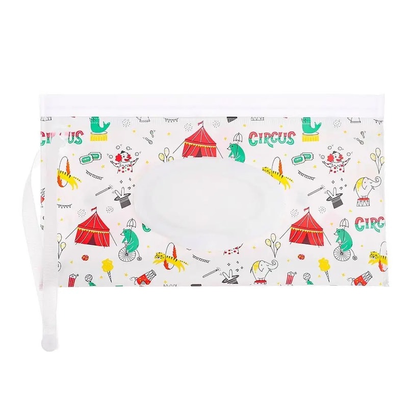 Portable Wet Wipes Pouch With Flip Cover Reusable Baby Wipes Holder Snap Closure Travel Tissue Bag 18