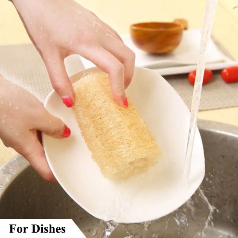 Natural Loofah Luffa Sponge Long PlantBased Dishwashing Bath Scrubber NonStick Safe Super Absorbe 3