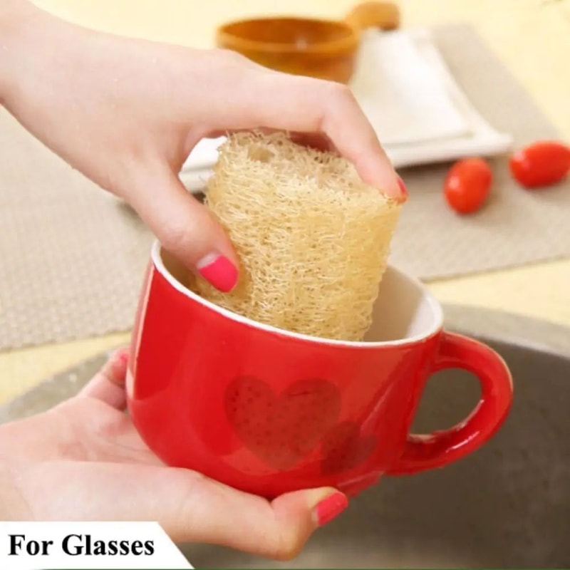 Natural Loofah Luffa Sponge Long PlantBased Dishwashing Bath Scrubber NonStick Safe Super Absorbe 4