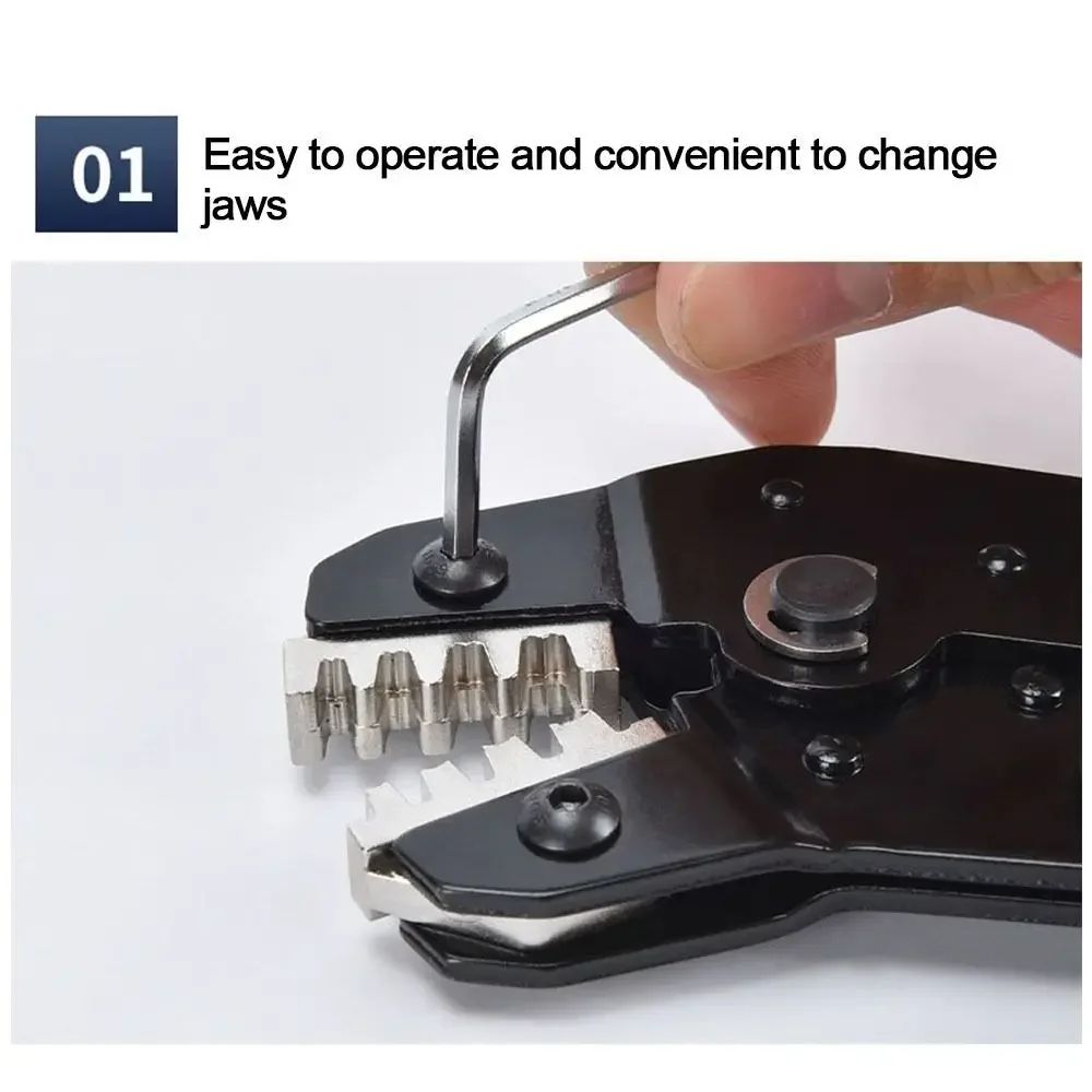 SNSeries Alloy Crimping Pliers 4mm Jaw Precision Terminal Crimper Tool For Wire Connectors Ratche 1