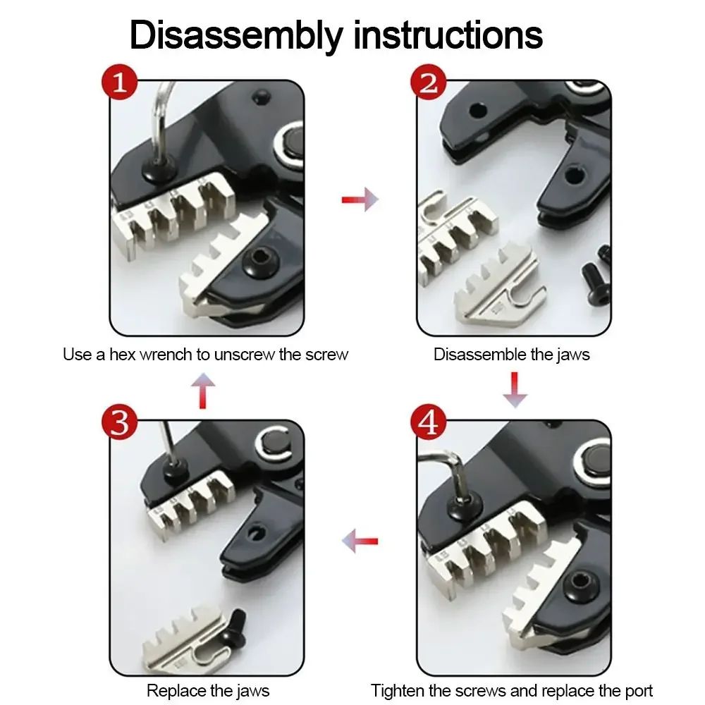 SNSeries Alloy Crimping Pliers 4mm Jaw Precision Terminal Crimper Tool For Wire Connectors Ratche 2