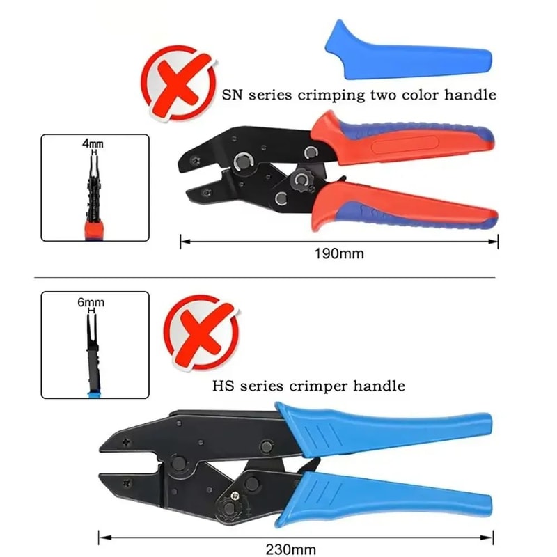 SNSeries Alloy Crimping Pliers 4mm Jaw Precision Terminal Crimper Tool For Wire Connectors Ratche 4