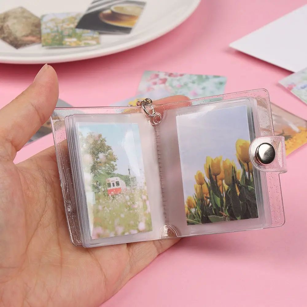 Mini Binder Photocard Holder 20Pocket Kpop Card Album Collect Book Keychain Card Organizer For Id 4