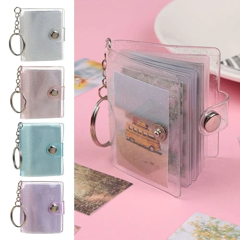 Mini Binder Photocard Holder 20Pocket Kpop Card Album Collect Book Keychain Card Organizer For Id 5