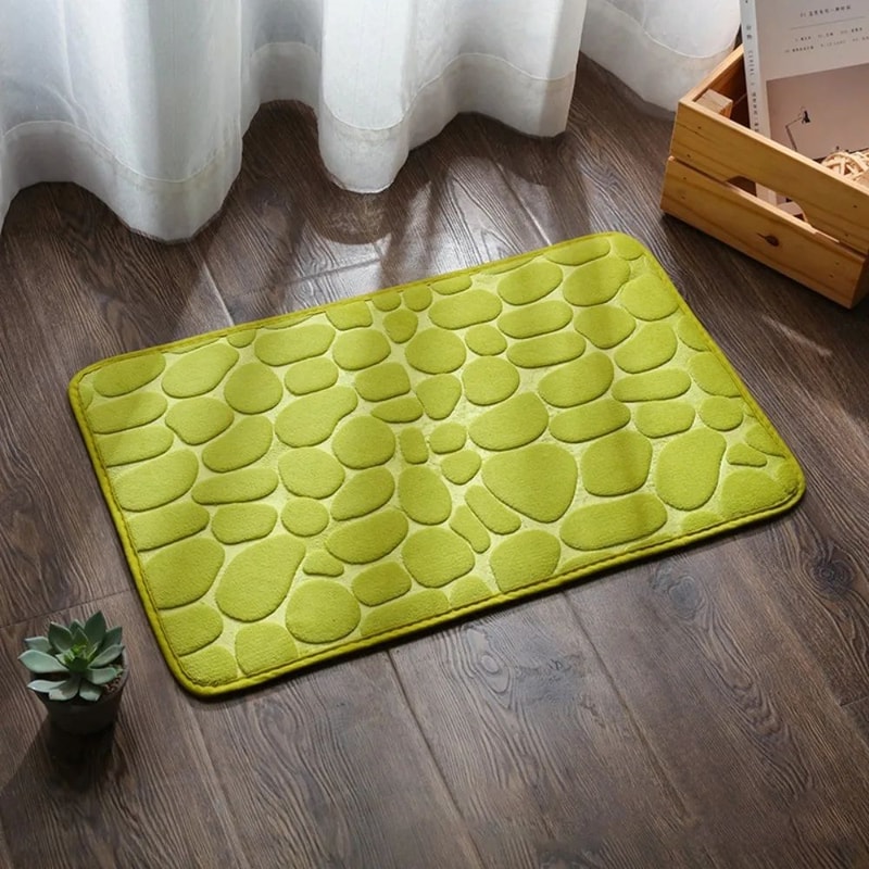 NonSlip Cobblestone Bath Mat Thick Soft Absorbent Bathroom Rug For Shower Tub QuickDry Floor Mat 19