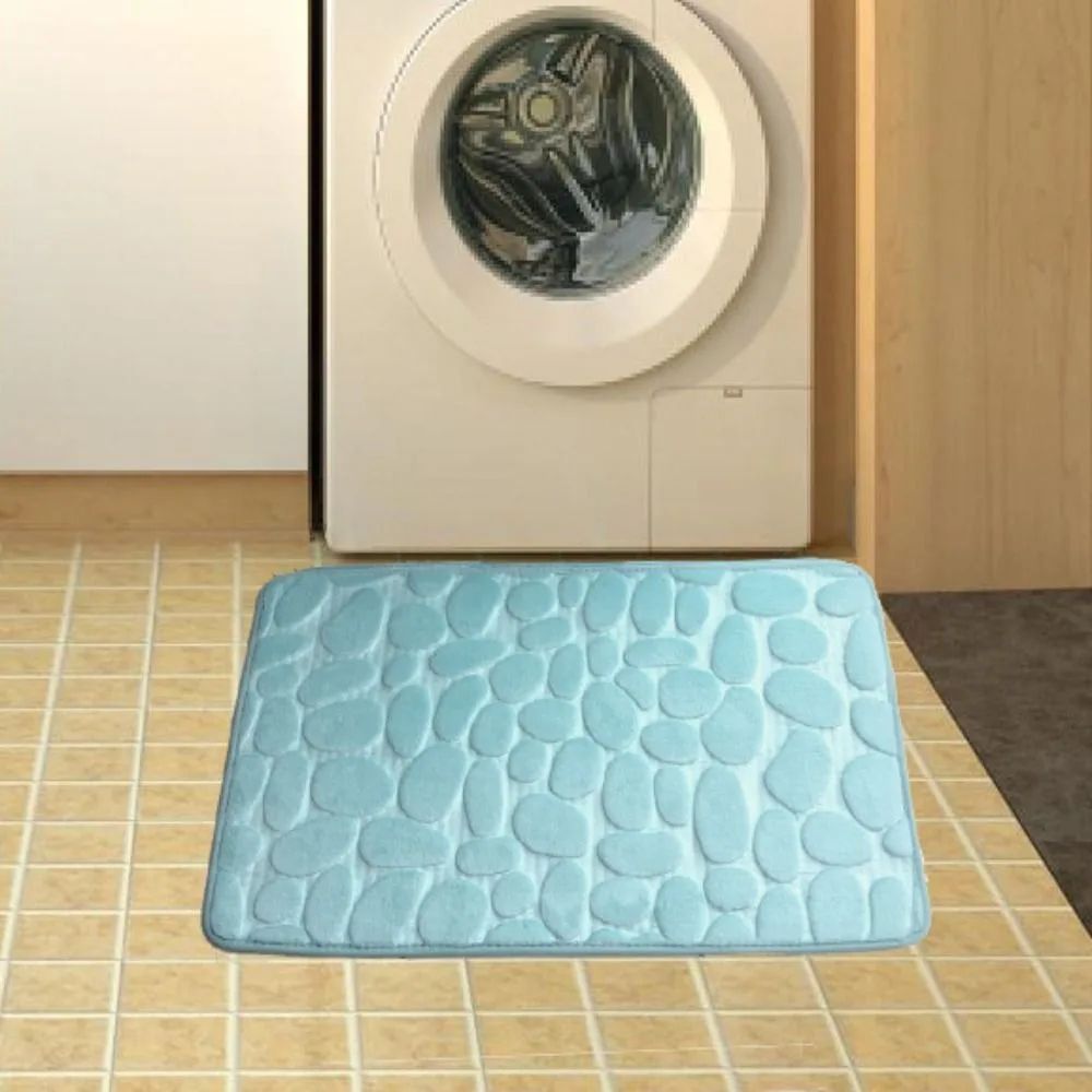 NonSlip Cobblestone Bath Mat Thick Soft Absorbent Bathroom Rug For Shower Tub QuickDry Floor Mat 10