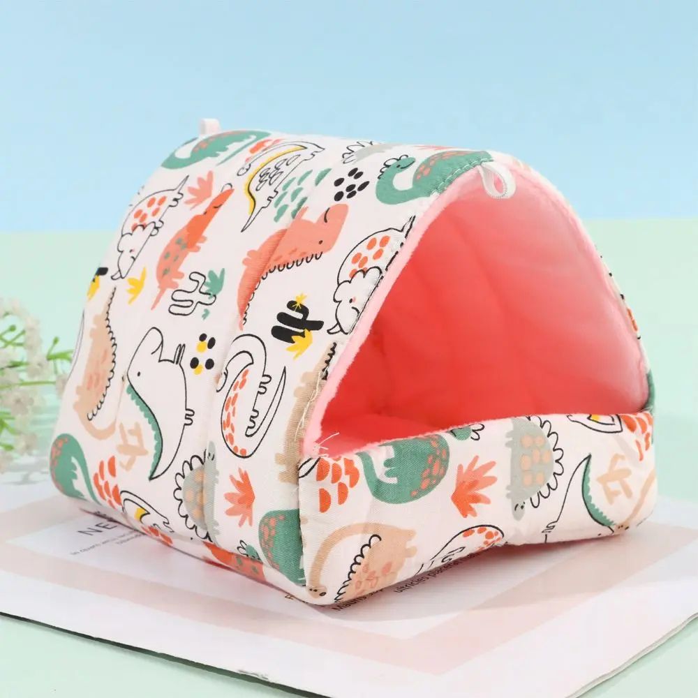 Warm Plush Small Animal Sleeping Bed Cozy Winter Guinea Pig Nest Hamster House Rabbit Squirrel S 0