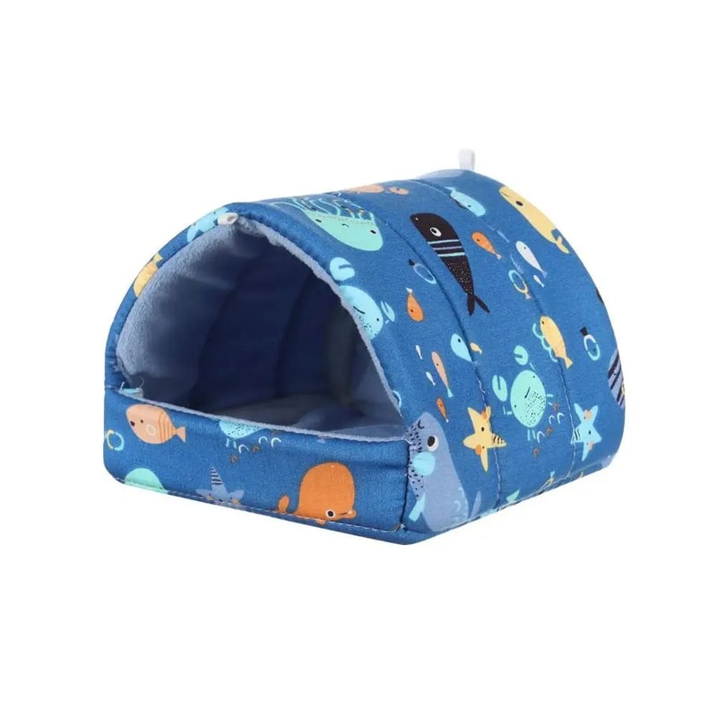 Warm Plush Small Animal Sleeping Bed Cozy Winter Guinea Pig Nest Hamster House Rabbit Squirrel S 6