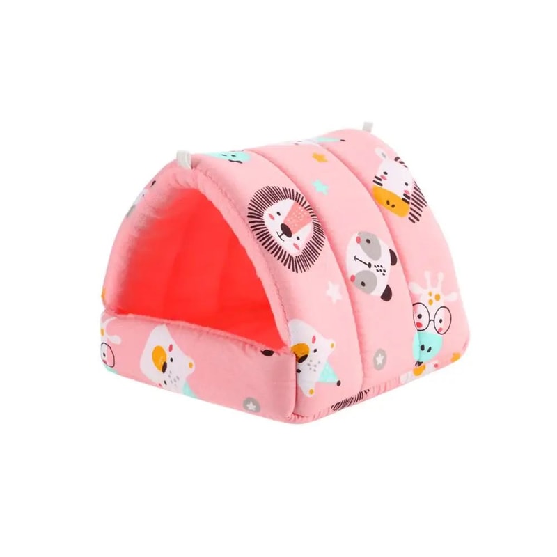 Warm Plush Small Animal Sleeping Bed Cozy Winter Guinea Pig Nest Hamster House Rabbit Squirrel S 8