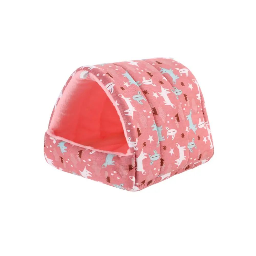Warm Plush Small Animal Sleeping Bed Cozy Winter Guinea Pig Nest Hamster House Rabbit Squirrel S 10
