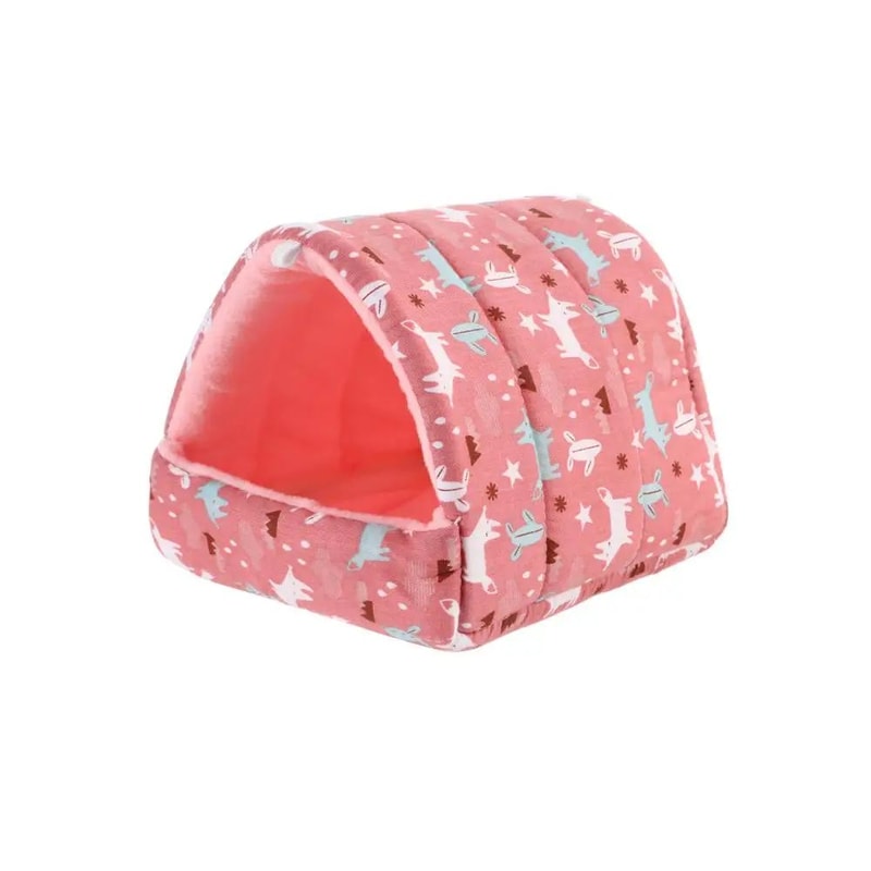 Warm Plush Small Animal Sleeping Bed Cozy Winter Guinea Pig Nest Hamster House Rabbit Squirrel S 10