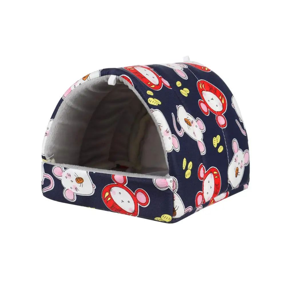 Warm Plush Small Animal Sleeping Bed Cozy Winter Guinea Pig Nest Hamster House Rabbit Squirrel S 13