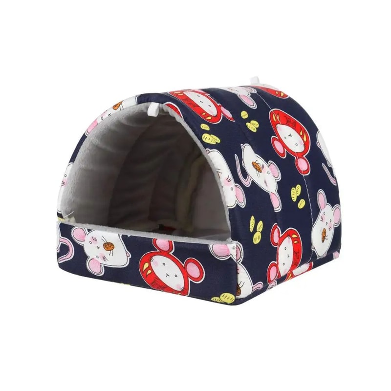 Warm Plush Small Animal Sleeping Bed Cozy Winter Guinea Pig Nest Hamster House Rabbit Squirrel S 13