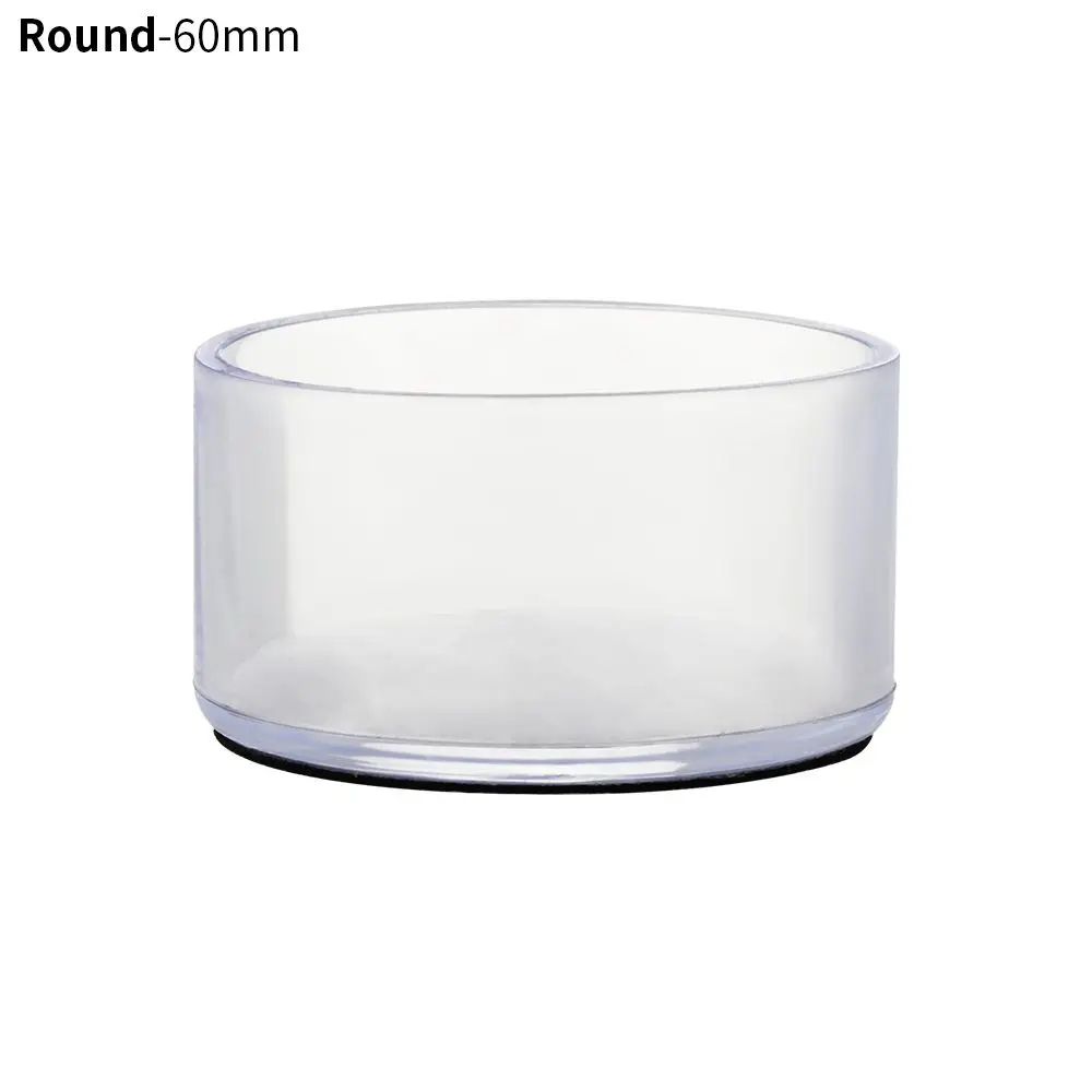 4 Pcs Transparent PVC Chair Leg Caps NonSlip Table Foot Covers Floor Protector Pads For Round Fur