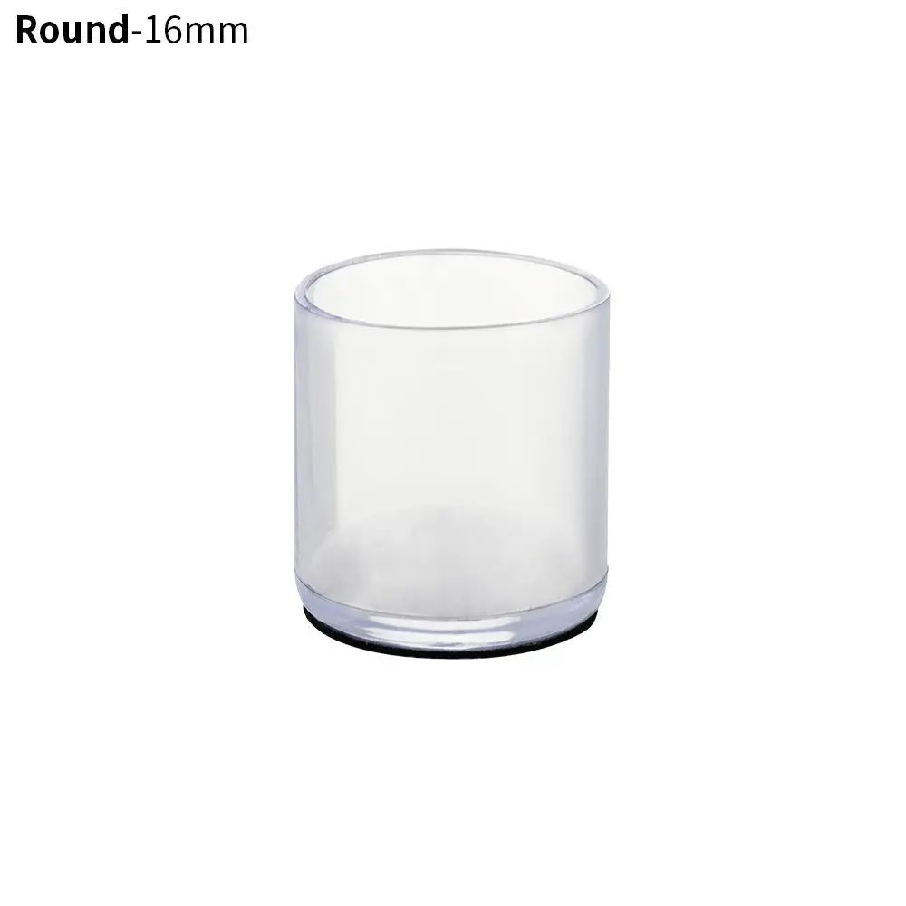4 Pcs Transparent PVC Chair Leg Caps NonSlip Table Foot Covers Floor Protector Pads For Round Fur