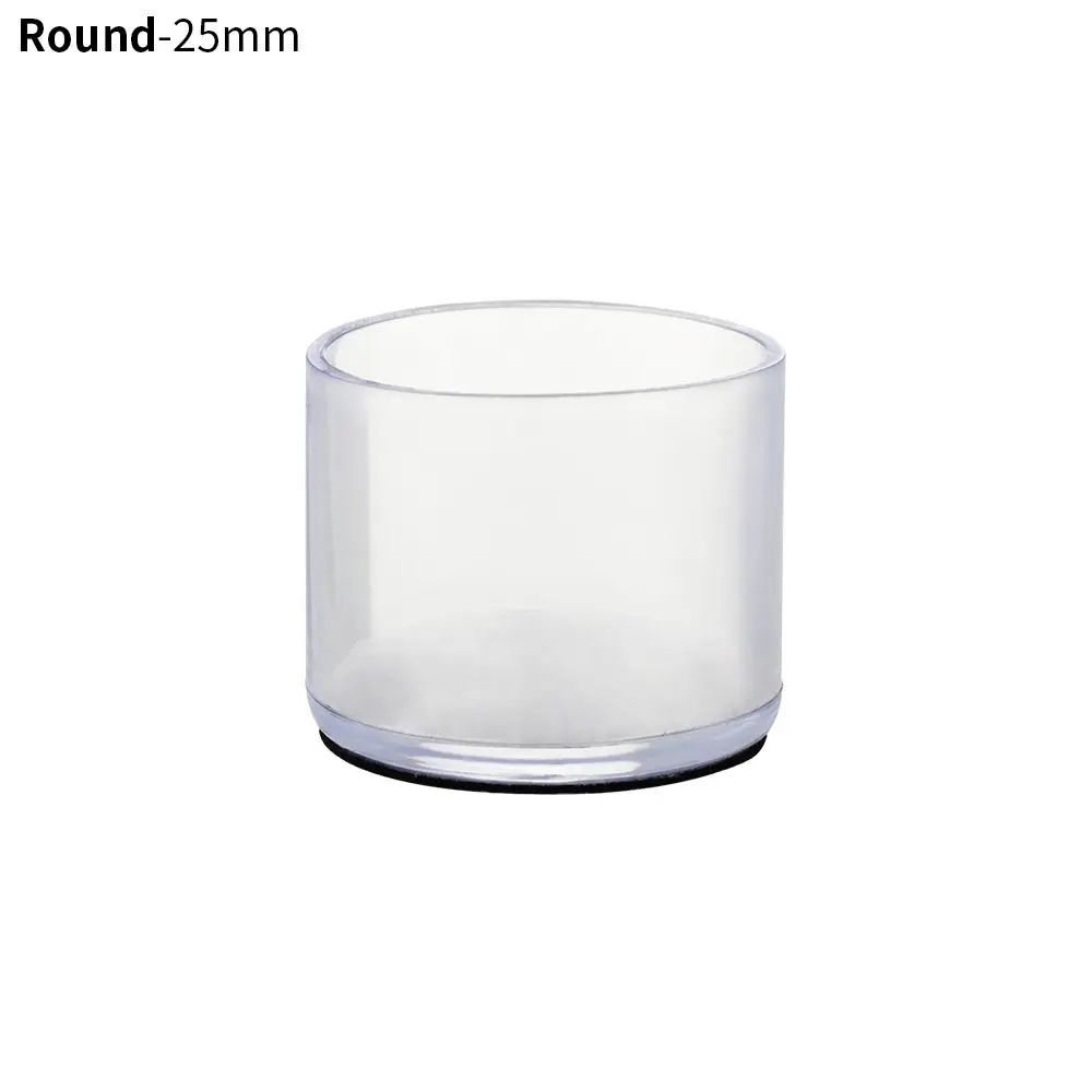 4 Pcs Transparent PVC Chair Leg Caps NonSlip Table Foot Covers Floor Protector Pads For Round Fur