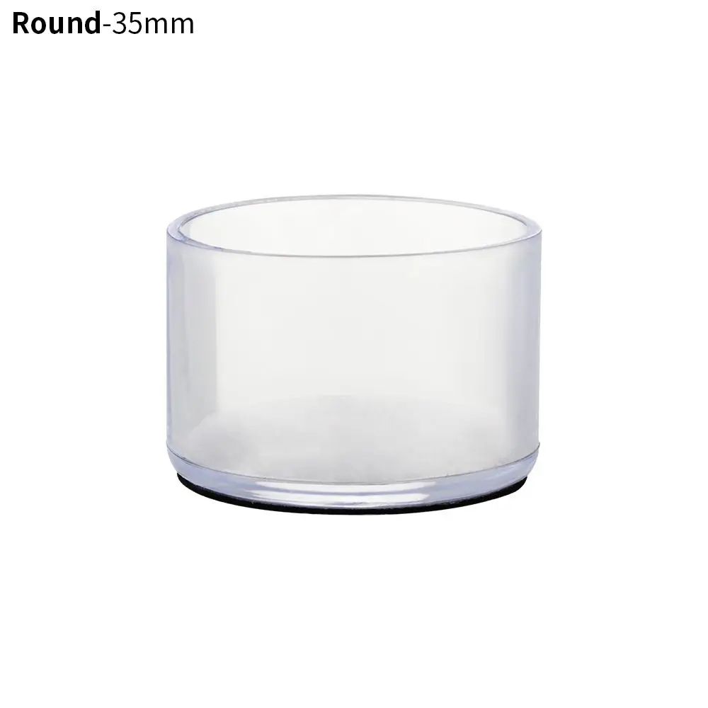 4 Pcs Transparent PVC Chair Leg Caps NonSlip Table Foot Covers Floor Protector Pads For Round Fur