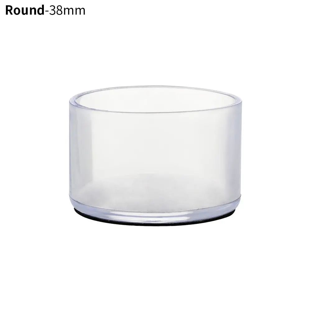 4 Pcs Transparent PVC Chair Leg Caps NonSlip Table Foot Covers Floor Protector Pads For Round Fur