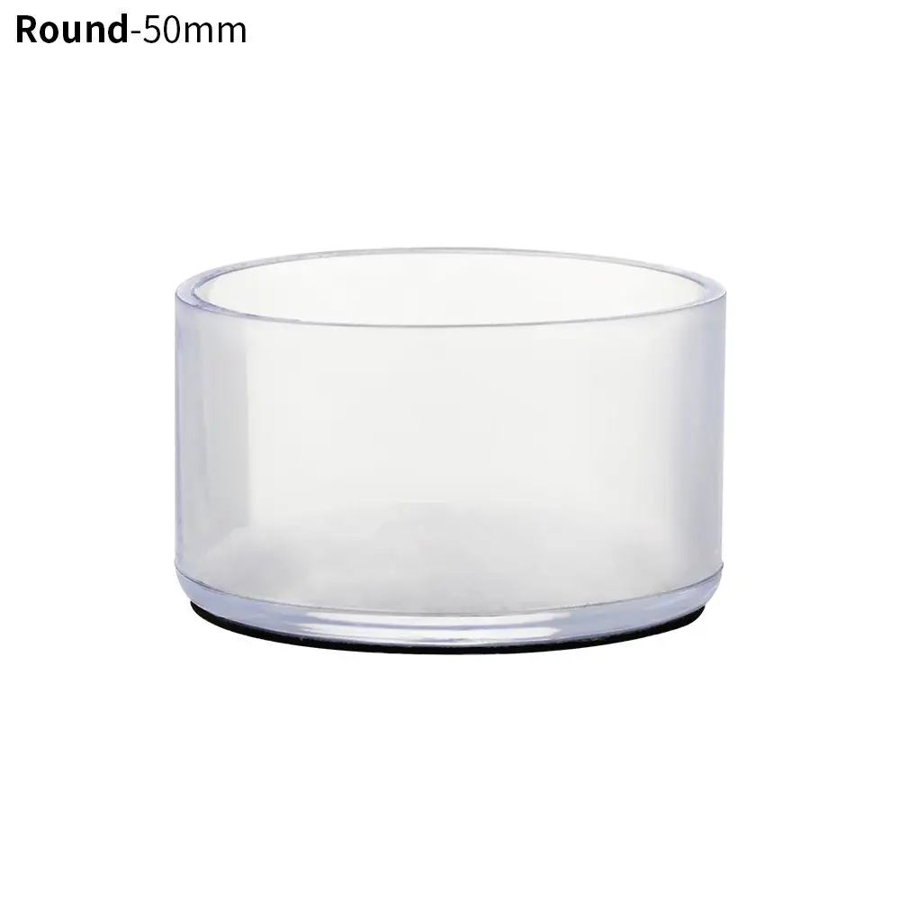 4 Pcs Transparent PVC Chair Leg Caps NonSlip Table Foot Covers Floor Protector Pads For Round Fur